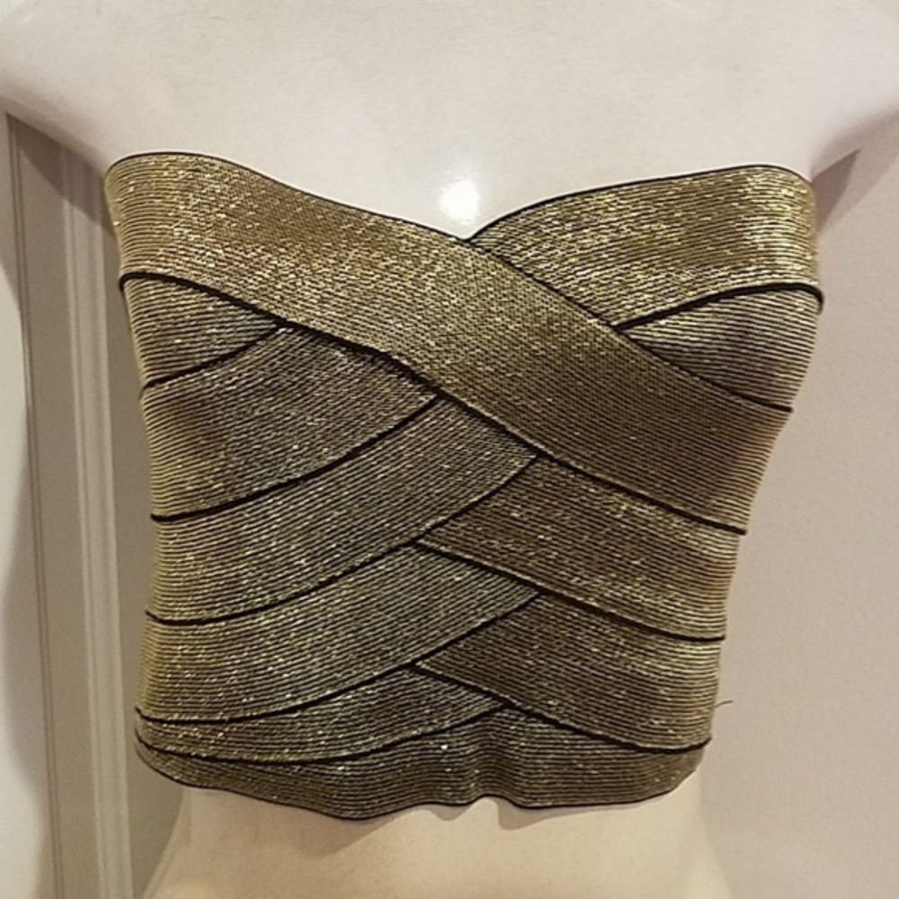 Gold Sparkles Crop top sz Small